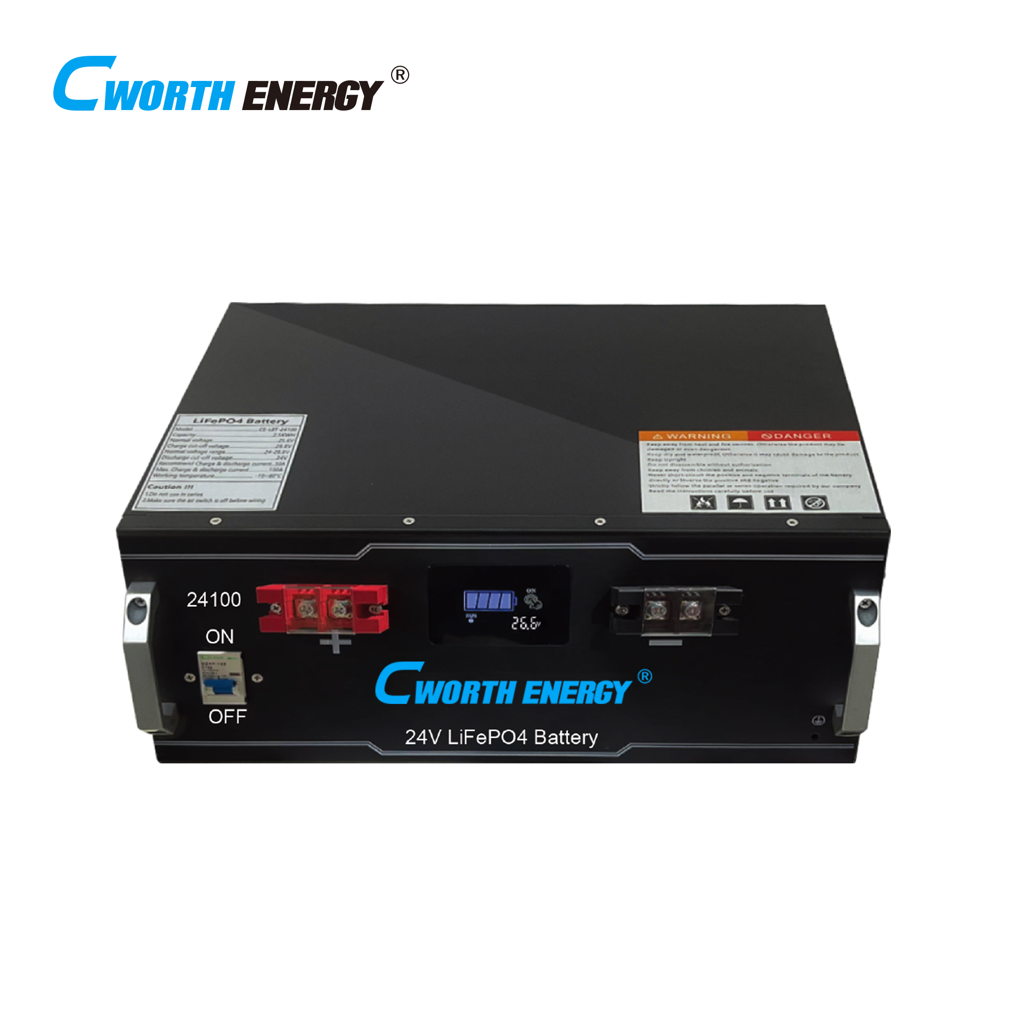 CWORTH 24V 2.5KWH LiFePo4 BATTERY (CE-LBT-24100)